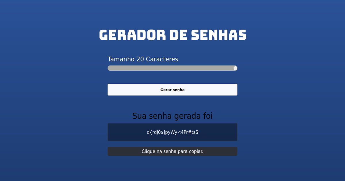 Imagem do projeto gerador de senhas